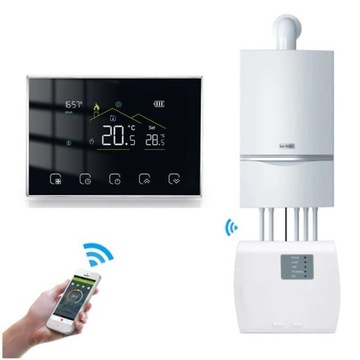 Zestaw inteligentnych termostatów radiowych WiFi RF 433MHz dla kotłów