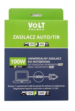 ZASILACZ SAMOCHODOWY DO LAPTOPA 100W 12V 24V VOLT POLSKA TIR