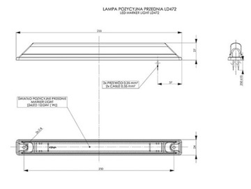 LAMPA POZYCYJNA LED 12/24V BIAŁA DŁUGA LD 472