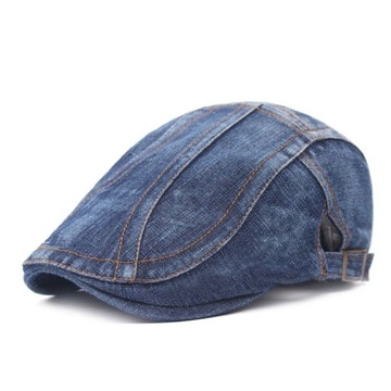 CZAPKA Z DASZKIEM KASZKIET JEANS GRANATOWY BAWEŁNA