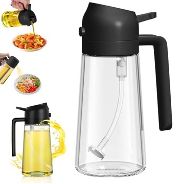 SPRYSKIWACZ SZKLANY DO OLIWY OLEJU OCTU DOZOWNIK ROZPYLACZ 470 ML Z UCHWYT