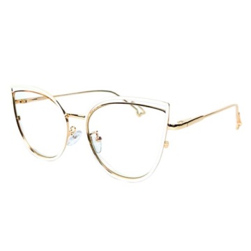 Женские гламурные очки «кошачий глаз», белые