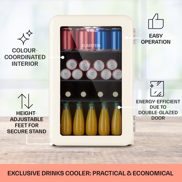 Lodówka na napoje PopLife 70, 70 l, 0-10°C, retro