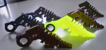 Набор Keyrambit Брелок KEYSPINNER + Flexi Rex Dino TikTok Цвет РОЗОВЫЙ ФЛУО