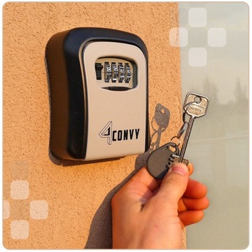Сейф 4CONVY, ключи, настенный код, деньги, карты, сейф, МЕТАЛЛИЧЕСКИЙ ящик для хранения.