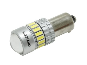 Żarówka Samochodowa LED H21W Bay9s 12V DC OPTICON Kolor Biały Zimny 6000K