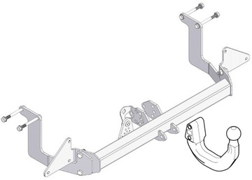 NOVÝ ZAŘÍZENÍ(HÁK) TÁŽNÝ DO FORD TOURNEO COURIER VAN 06.2014- WESTFALIA 910 KG