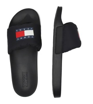 Tommy Jeans Klapki męskie Padded Tommy Jeans Pool Slide Czarny logo 46