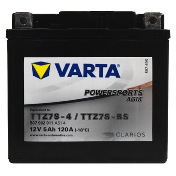 VARTA TTZ7S-BS YTZ7S-BS 12V 5AH 120A