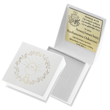Pamiątka Komunii Świętej Srebrny CUDOWNY MEDALIK z łańcuszkiem srebro 925