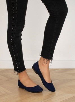 ТЕМНО-СИНИЕ ЗАМШЕВЫЕ БАЛЕТКИ 39