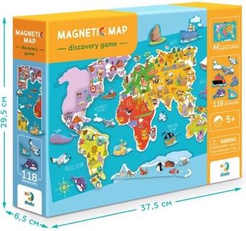 Gra edukacyjna magnetyczna Mapa Świata dla dzieci