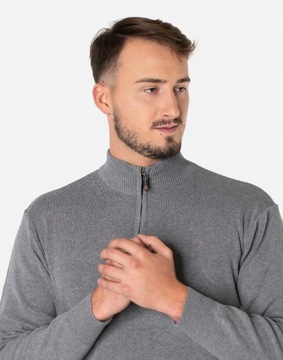 Duży Sweter Męski Półgolf Rozsuwany Golf 190-1 5XL