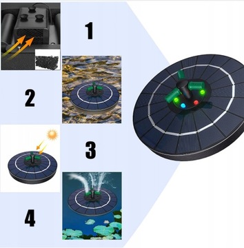 ПЛАВАЮЩИЙ ФОНТАН СОЛНЕЧНЫЙ САД ЦВЕТНОЙ RGB 16см УКРАШЕНИЕ САДОВ