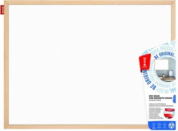 Tablica suchościeralno-magnet 90x60 drewno MEMOBE