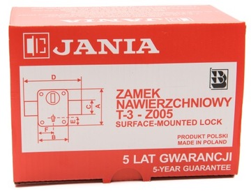 JANIA Гаражный ригельный замок для гаражных ворот z005 TYTAN T-3