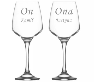 Szklane kieliszki dla pary ON & ONA 295 ml