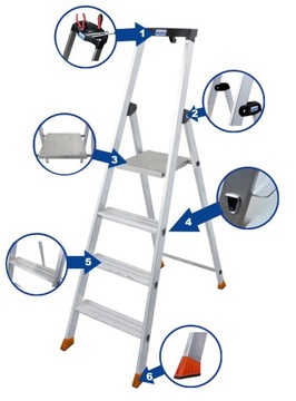 KRAUSE SOLIDO drabina wolnostojąca 1X4 w.r. 2,85 m