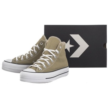 Buty Trampki za Kostkę na Platformie Converse Lift Hi Mossy Oliwkowe