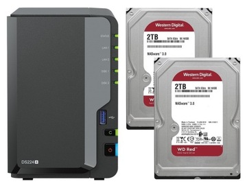 Synology DS224+ 6GB RAM + 2x 2TB WD Red Plus