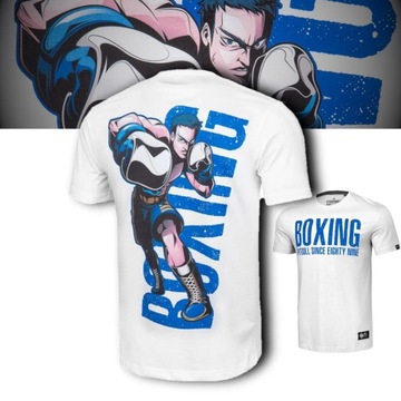 PITBULL T-SHIRT KOSZULKA MĘSKA NADRUK BOXING CHAMPIONS 190g WHITE BIAŁA 3XL