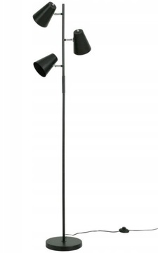 Metalowa lampa podłogowa loftowa czarna 3x spot wys.146 cm