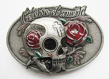 CELEBRE EL MUERTO klamra czaszka emo skull zapinka