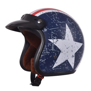 Kask motocyklowy unisex w stylu vintage, L