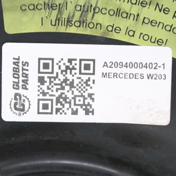 MERCEDES W203 C209 KOLO REZERVY R16 PNEUMATIKA GOODYEAR 125/90 A2094000402