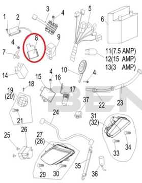 РЕЛЕ СТАРТЕРА Quad ATV Buyang Allroad 300cc 4x4 OEM!