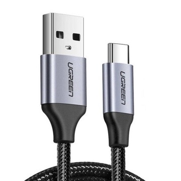 Kabel USB do USB-C QC3.0 UGREEN US288 0,25m z aluminiową wtyczką (czarny)