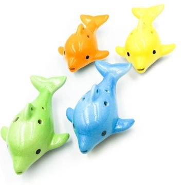 Керамика OKARYNA зеленая дельфин, ручки 6°