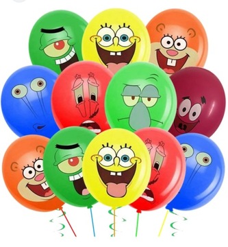 ZESTAW URODZINOWY BALONÓW BALON SPONGEBOB KANCIASTOPORTY 14 SZT IMPREZA