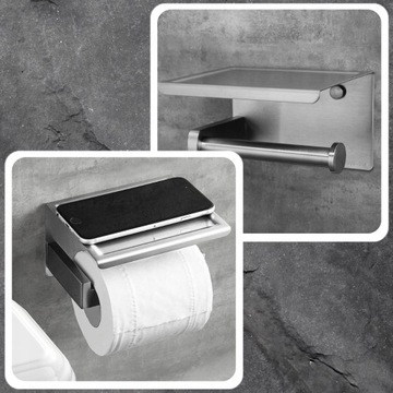 ДЕРЖАТЕЛЬ ДЛЯ ТУАЛЕТНОЙ БУМАГИ С ХРОМИРОВАННОЙ ПОЛКОЙ ДЛЯ УНИТАЗА LOFT