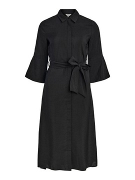 Object czarna koszulowa sukienka midi 38