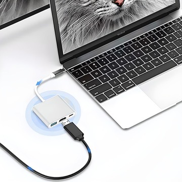 АДАПТЕР 3В1 USB-C 4K HDMI-концентратор USB 3.0