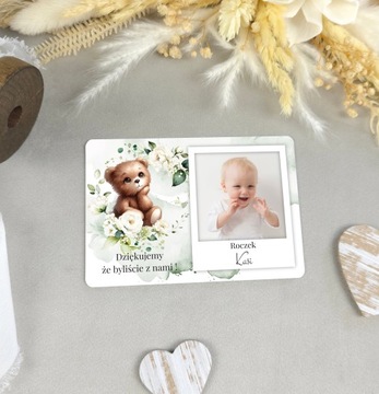 ФОТОМАГНИТ на холодильник Спасибо гостям Крещение годовалого ребенка.