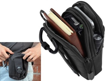 ВОЕННАЯ ТАКТИЧЕСКАЯ ПОЯСНАЯ СУМКА MOLLE, ЧЕРНАЯ