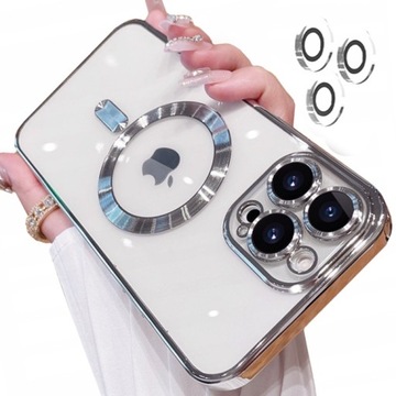 METALICZNE ETUI OBUDOWA MAGSAFE DO iPhone 15 Pro CASE SREBRNY SILVER