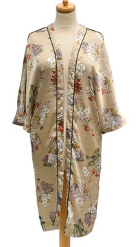 Kimono Narzutka ONLY XS 34 Kwiaty Wzory Beżowy Beż
