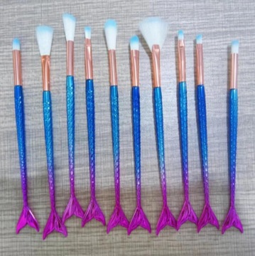 НАБОР КИСТЕЙ ДЛЯ МАКИЯЖА «РУСАЛКА» 10 ШТ.