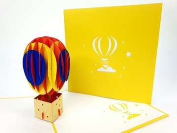 Latający Balon Wycieczkowy Kartka 3D Dzień Dziecka Prezent Zaproszenie WOW