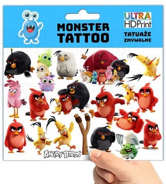 МОЮЩИЕСЯ ВРЕМЕННЫЕ ТАТУ ДЛЯ ДЕТЕЙ ANGRY BIRDS ОРИГИНАЛЬНЫЕ ДИЗАЙНЫ