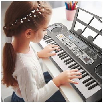 НАБОР КЛАВИАТУРЫ ОРГАН ПИАНО ДЛЯ ОБУЧЕНИЯ 61КЛ ДЛЯ ДЕТЕЙ МИКРОФОН + ПОДСТАВКА