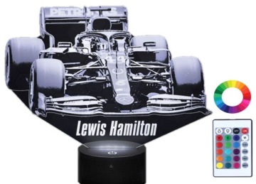Lampka Nocna z Imieniem Formuła 1 Hamilton 3D LED