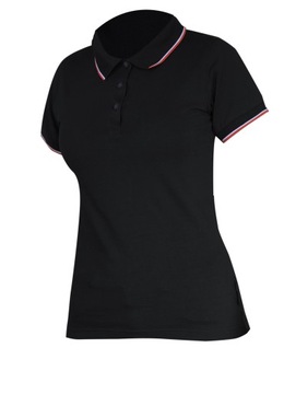 KOSZULKA POLO DAMSKA 190G/M2, CZARNA, 