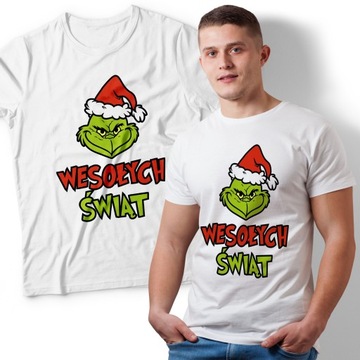 KOSZULKA NA MIKOŁAJA ŚWIĘTA PREZENT POD CHOINKĘ GRINCH WESOŁYCH ŚWIĄT | L
