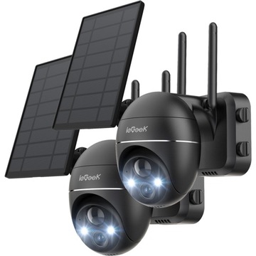 OBROTOWA KAMERA ZEWNĘTRZNA SOLARNA IP WIFI 4X ZOOM 3MPx 2K NA BATERIE 2szt