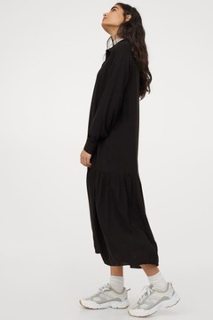 H&M czarna szmizjerka oversize babydoll długa