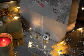 TORBA ŚWIĄTECZNA 32x16x38 cm DUŻA XXL PREMIUM Merry Christmas Zestaw 5 szt.